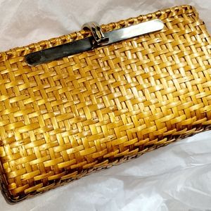 VINTAGE Rodo Italy straw clutch purse